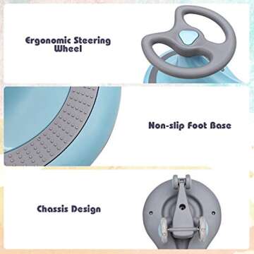 BABY JOY Wiggle Car for Kids, Swing Car with LED Flashing Wheels, No Batteries, Gears or Pedals, Uses Twist, Turn, Wiggle Movement to Steer, Ride-on Toy for Boys Girls 3 Year Old and Up (Blue)