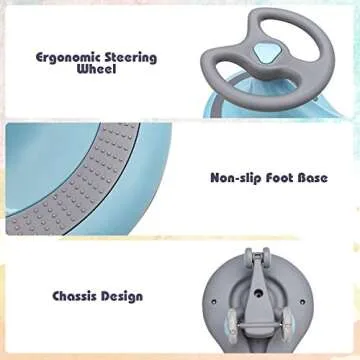 BABY JOY Wiggle Car for Kids, Swing Car with LED Flashing Wheels, No Batteries, Gears or Pedals, Uses Twist, Turn, Wiggle Movement to Steer, Ride-on Toy for Boys Girls 3 Year Old and Up (Blue)