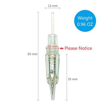 Pinkiou Permanent Makeup Cartridges Round 1RL Tattoo Needles and Caps for Eyebrow Tattoo Machine Mic...