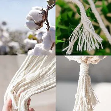 ZOUTOG 5mm Natural Cotton Macrame Rope for Crafts 109 yd