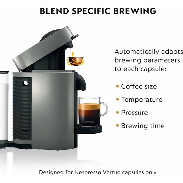 Nespresso VertuoPlus Machine by De'Longhi in Grey