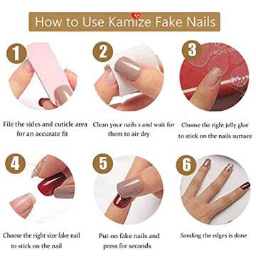 DANMANR Long Press on Nails Square French Fake Nails Full Cover Nude Acrylic False Nails for Women and Girls 24PCS (Pink Coffin)