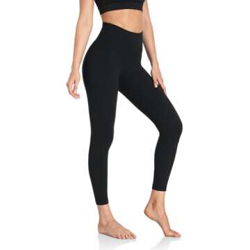 HeyNuts Workout Pro Athletic High Waisted Yoga Leggings for Women, Buttery Soft Workout Pants Compression 7/8 Leggings with Inner Pockets Black_25'' XS(0/2)