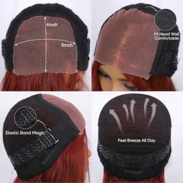 Daveila Reddish Brown 24 Inch Body Wave Glueless Wig Human Hair Pre Plucked Pre Cut Glueless Lace Front Wig Ready to Wear 6x4 Body Wave 180% Density Closure Wig Human Hair #33 Colored Wig