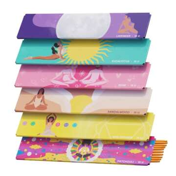 BRAHMAS Incense Sticks Variety Pack | 6 x 15 Sticks Each of Nag Champa, Sandalwood, Lavender, Patchouli, Eucalyptus, Rose | Organic Incense Sticks Non Toxic | Meditation Accessories | Spiritual Gifts