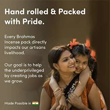 BRAHMAS Incense Sticks Variety Pack | 6 x 15 Sticks Each of Nag Champa, Sandalwood, Lavender, Patchouli, Eucalyptus, Rose | Organic Incense Sticks Non Toxic | Meditation Accessories | Spiritual Gifts