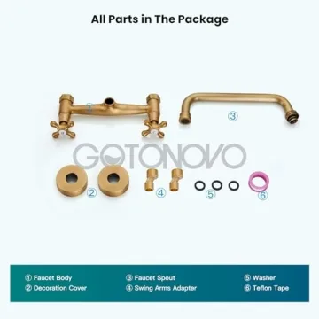 Gotonovo Antique Brass Wall Mount Faucet for Kitchens