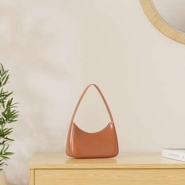 CYHTWSDJ Shoulder Bags for Women, Cute Hobo Tote Handbag Mini Clutch Purse with Zipper Closure (Brow...