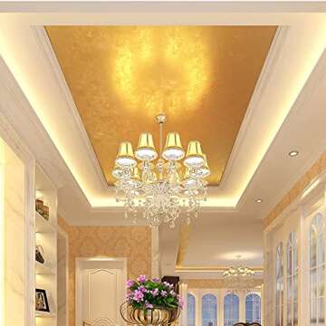 Yuegit 200 Pieces Imitation Gold Leaf Sheets : Gold Foil Sheets Gold Flakes for Resin, DIY Art, Gilding Crafts, Paintings, Nail Art, Frames, Home Decoration 5.5X5.5 Inch (Gold,Silver Each 100 pcs)