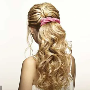 12 Pack Elastics Band Hair Scrunchies Pink Satin Scrunchy Elastic Hair Bobbles Scrunchies Jaciya Hair Ties Ponytail holder Hair Accessories for Women Girls