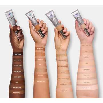 IT Cosmetics Your Skin But Better CC+ Cream, Light Medium Warm - Color Correcting Cream, Full-Coverage Foundation, Hydrating Serum & SPF 50+ Sunscreen - Natural Finish - 1.08 fl oz