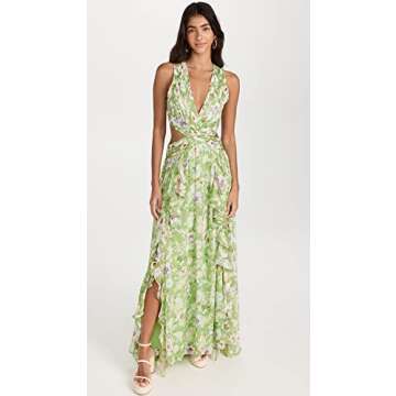 ASTR the label Women's Noya Dress, Light Green Floral, S