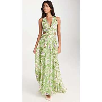 ASTR the label Women's Noya Dress, Light Green Floral, S