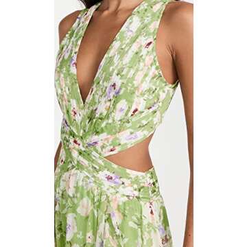 ASTR the label Women's Noya Dress, Light Green Floral, S