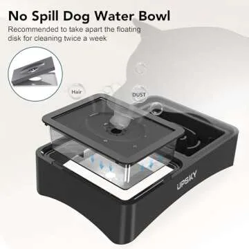 UPSKY 2-in-1 Elevated Dog Bowls Slow Feeder, 4 Height Adjustable Raised Dog Bowl Stand No Spill Dog Water Bowl Dispenser, Anti-Slip Dog Food and Water Bowl for Small Medium Dogs, Black