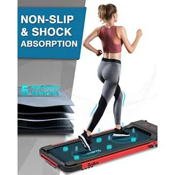 REDLIRO Under Desk Treadmill, 2 in 1 Motorized Portable Foldable Treadmill Compact Fold Up Walking Pad, Sturdy Folding Treadmill for Small Space with Remote Control, LED Display for Home & Office Use