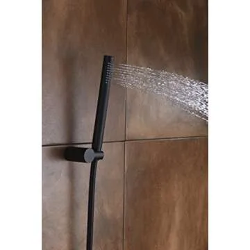 Black Shower Fixtures, Matte Black Shower Faucet Set, Black Shower System with Rain Shower and Handheld,sumerain