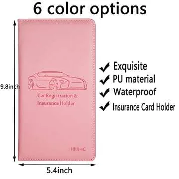 Car Registration and Insurance Card Holder - Leather Vehicle Glove Box Automobile Documents Paperwor...