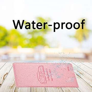 Car Registration and Insurance Card Holder - Leather Vehicle Glove Box Automobile Documents Paperwork Wallet Case Organizer for ID, Driver's License, Key Contact Information Cards - Men&Women