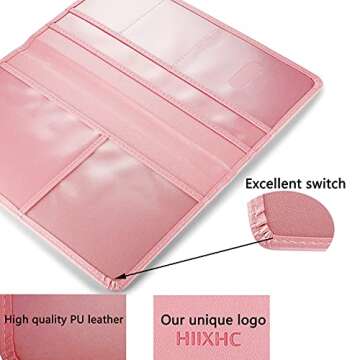 Car Registration and Insurance Card Holder - Leather Vehicle Glove Box Automobile Documents Paperwork Wallet Case Organizer for ID, Driver's License, Key Contact Information Cards - Men&Women