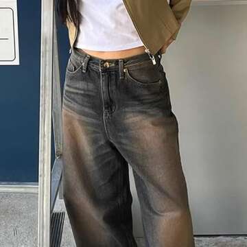 Women Loose Emo Y2K Denim Pants for Casual Style