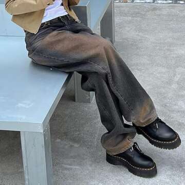 Women Loose Emo Y2K Denim Pants for Casual Style