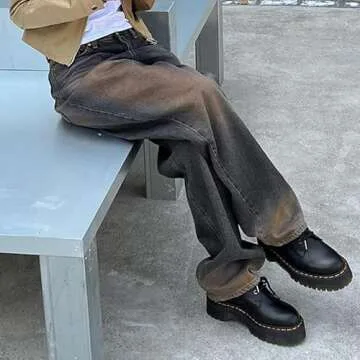 Women Loose Emo Y2K Denim Pants for Casual Style