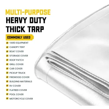 Core Tarps Extreme Heavy Duty 20 Mil Tarp Cover, Waterproof, UV Resistant, Rip and Tear Proof, Poly Tarpaulin with Reinforced Edges for Roof, Camping, Patio, Pool, Boat (White 20′ X 40′)