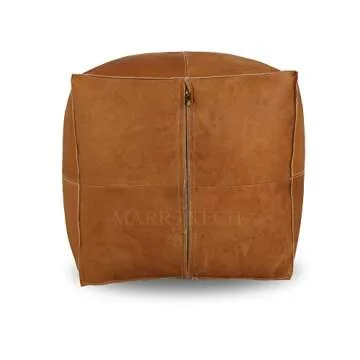 Elegant Leather Ottoman Pouf Customizable for Your Home