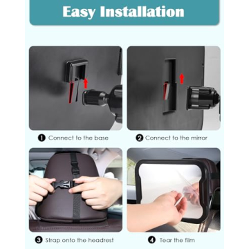 Zacro Baby Car Mirror, Shatter-Proof Acrylic Baby Mirror, Rearview Baby Mirror-Easily to Observe The Baby's Every Move, Rear Facing Car Seat Mirror Safety and 360 Degree Adjustability