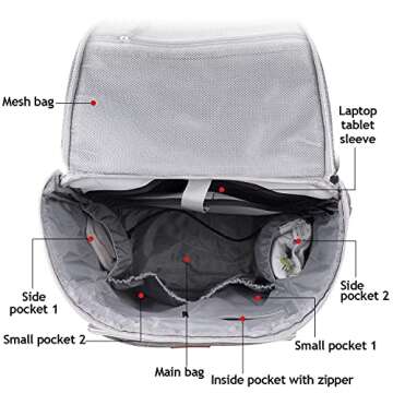 yookee home Large Diaper Bag, Backpack for Twins or Two Kids, Expandable Baby Diaper Bag for Mom Dad, Extra Large Travel Diaper Backpack with USB Charging Port, Portable Changing Pad, Stroller Straps