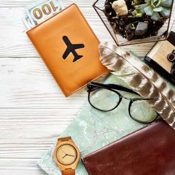 CUCOL Men's Bamboo Wooden Watch with Brown Cowhide Leather Strap Japanese Quartz Movement Casual Watches