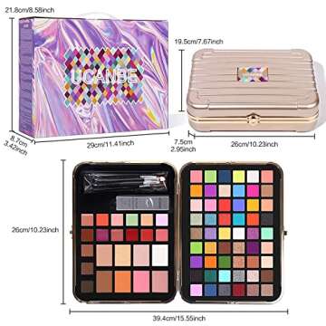 UCANBE All In One Makeup Kit For Girls Makeup - 77 Colors Combination Makeup Palette Gift Set- Including Eyeshadow Palette, Highlighter, Contour, Concealer, Eyebrow, Lip palette, Primer, Makeup brush