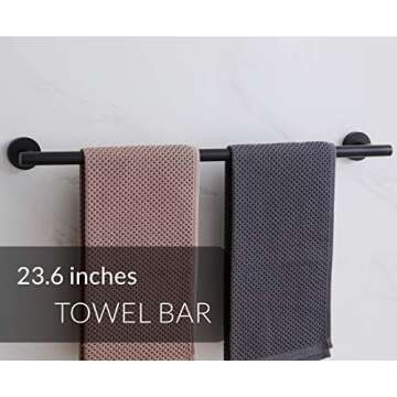 VELIMAX Stainless Steel Towel Bar for Elegant Bathrooms