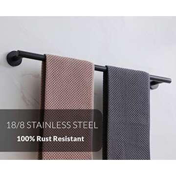VELIMAX Stainless Steel Towel Bar for Elegant Bathrooms