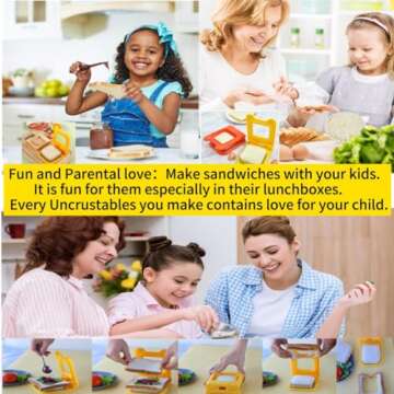 CHICHAUS Sandwich Cutter and Sealer, Square Pocket Sandwiches Cutter Uncrustables Maker, Sandwich Cu...