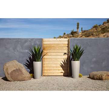 Veradek Mason Series Vega Planter - Round Tall Planter for Indoor or Outdoor Porch/Patio | Made from Plastic & Concrete with Drainage Holes | Modern Décor for, Flowers, Interior Plants