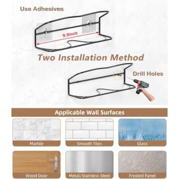 PrimZooty Wall Mounted Shoe Rack 4Pack, with Sticky Hanging Strips, Metal Wall Shoe Storage, Hanging Shoe Organizer for Wall/RV/Door