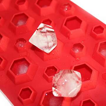 X-Haibei 3D Diamonds Small Gem Cool Ice Cube Jello Candy Epoxy Plaste Chocolate Silicone Mold Dia. 1.3inch / 0.7inch