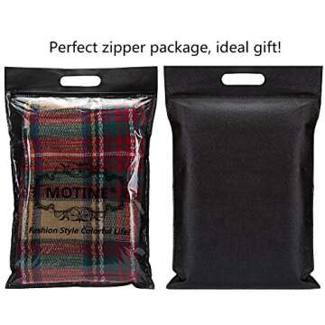 MOTINE Tartan Blanket Scarf Stylish Winter Warm Pashmina Wrap Shawl for Women (Light Khaki)