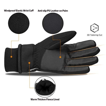 Cevapro Winter Gloves Touchscreen -30℉ Waterproof Thermal Gloves