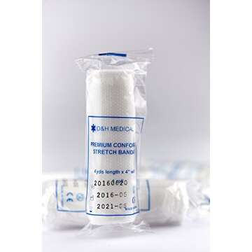 D&H Medical Pack of 24 Gauze Bandage Roll 4 Inches x 4 Yards - Medical Gauze Wrap for Wounds Care - ...