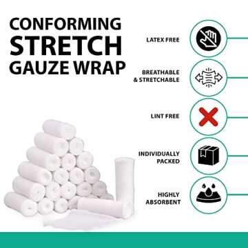 D&H Medical 24 Gauze Rolls - Perfect for Wound Care Solutions