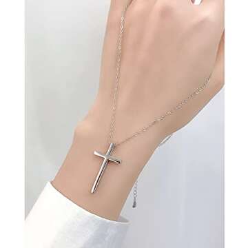 XOYOYZU Small Cross Pendant Necklace for Women Simple Cross Necklaces Mothers Day Birthday Jewelry for Women