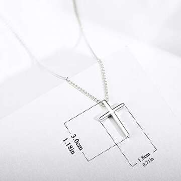 XOYOYZU Small Cross Pendant Necklace for Women Simple Cross Necklaces Mothers Day Birthday Jewelry for Women