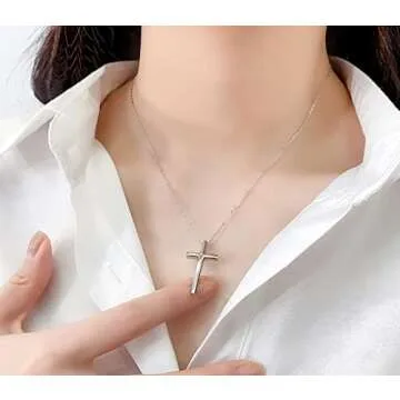 XOYOYZU Small Cross Pendant Necklace for Women Simple Cross Necklaces Mothers Day Birthday Jewelry for Women