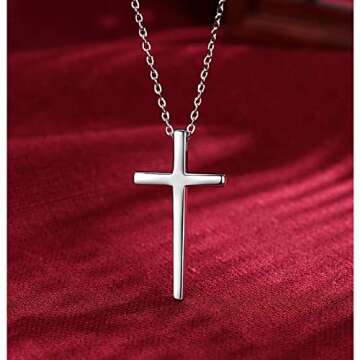XOYOYZU Small Cross Pendant Necklace for Women Simple Cross Necklaces Mothers Day Birthday Jewelry for Women