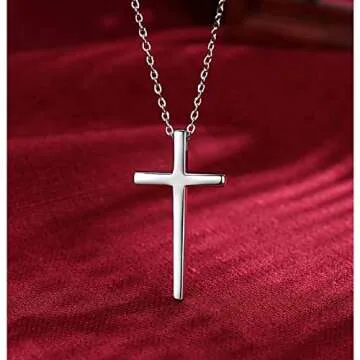 XOYOYZU Small Cross Pendant Necklace for Women Simple Cross Necklaces Mothers Day Birthday Jewelry for Women