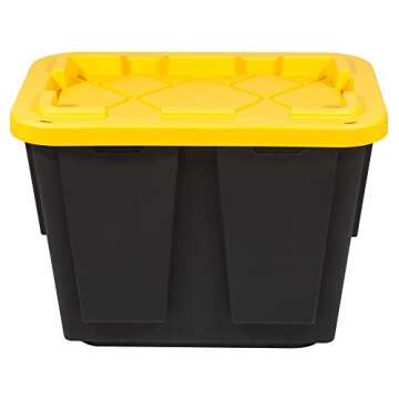 Office Depot® Brand by Greenmade® Professional Storage Totes, 12-Gallon, Black/Yellow