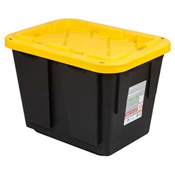 Office Depot® Brand by Greenmade® Professional Storage Totes, 12-Gallon, Black/Yellow